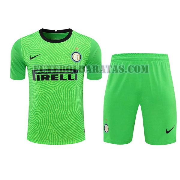 camisa+calção inter de milão 2021 goleiro - verde homens