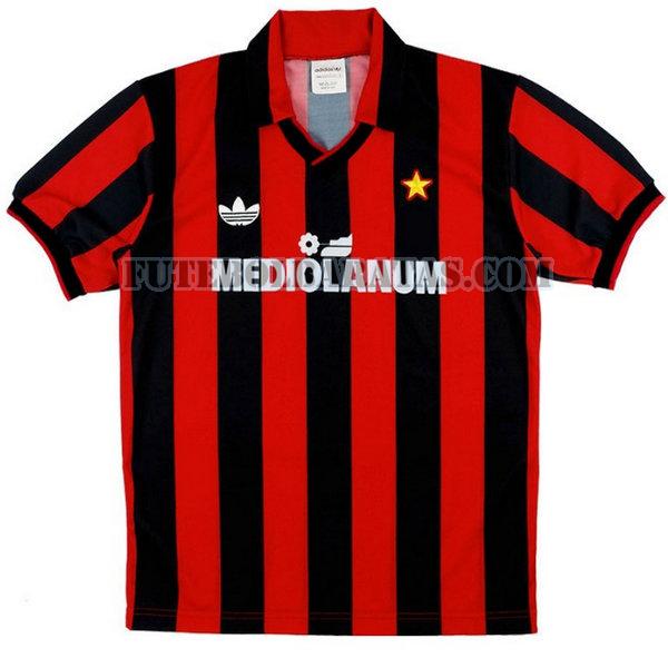 camisa ac milan 1991-1992 home - roja preto homens