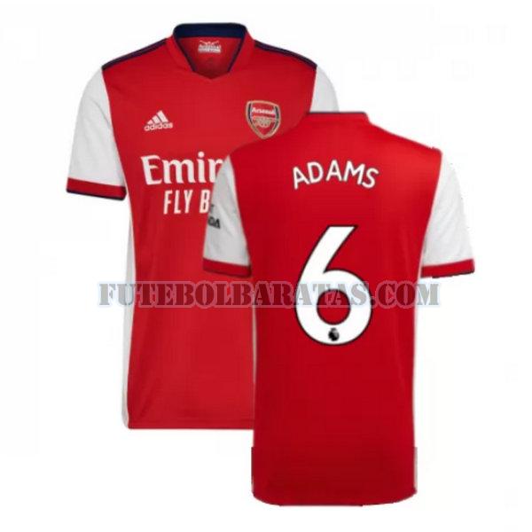 camisa adams 6 arsenal 2021 2022 home - vermelho homens