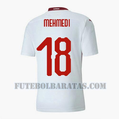 camisa admir mehmedi 18 suíça 2020 away - branco homens