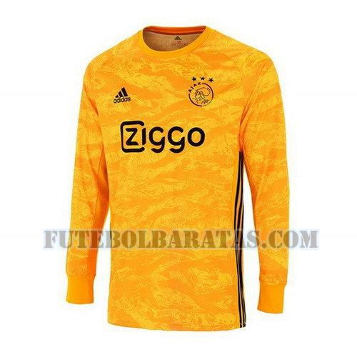 camisa ajax amsterdam 2019-2020 goleiro manga comprida - amarelo homens