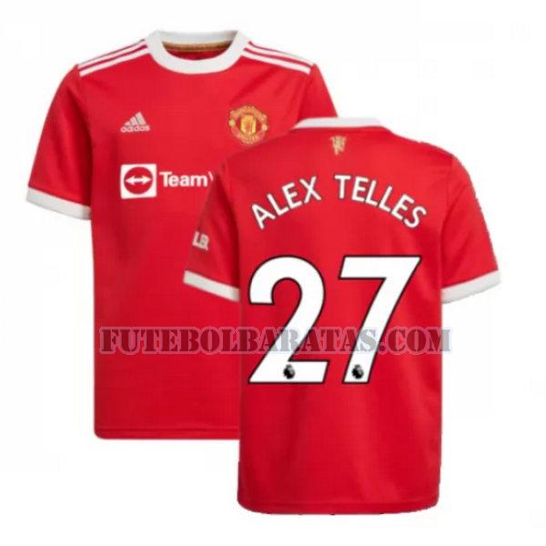 camisa alex telles 27 manchester united 2021 2022 home - vermelho homens