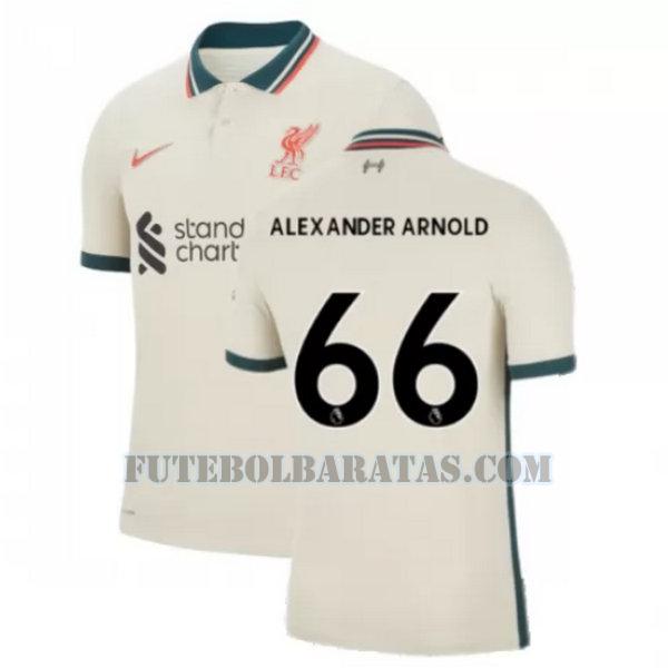 camisa alexander arnold 66 liverpool 2021 2022 away - amarelo homens