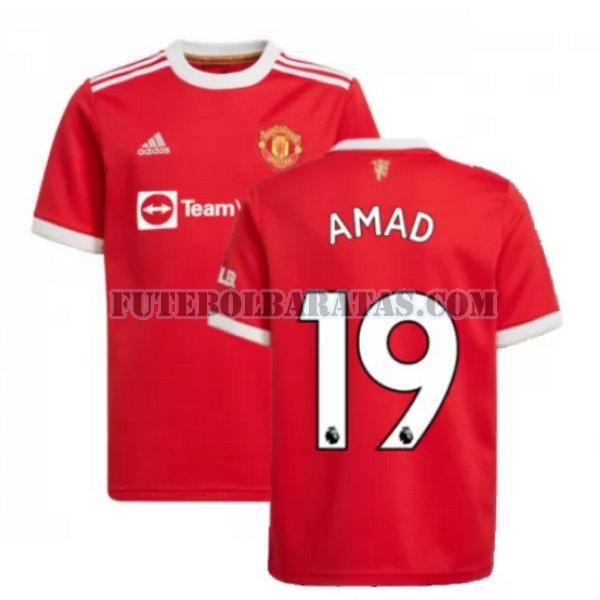 camisa amad 19 manchester united 2021 2022 home - vermelho homens