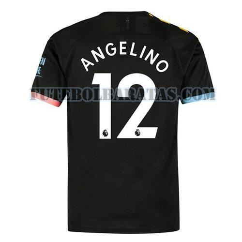 camisa angelino 12 manchester city 2019-2020 away - preto homens