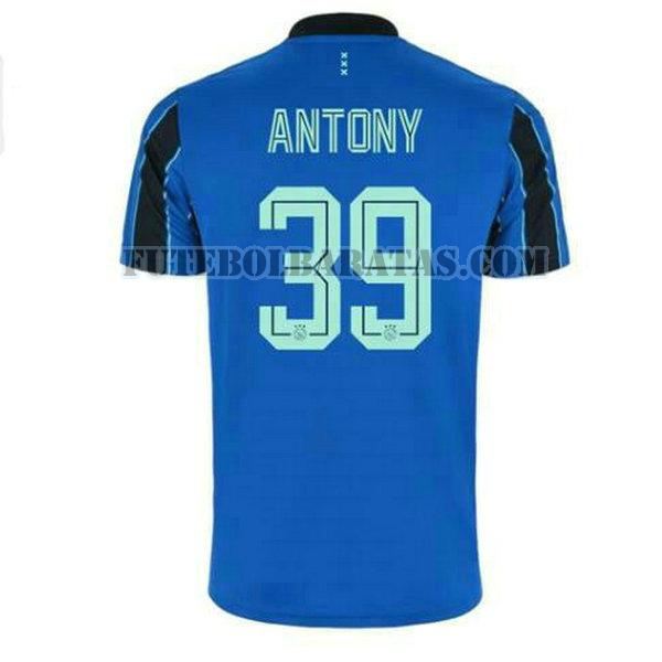 camisa antony 39 ajax amsterdam 2021 2022 away - azul homens