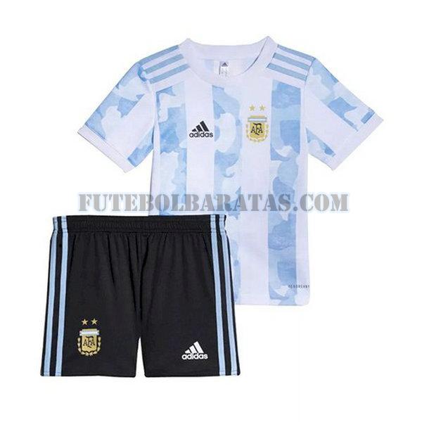 camisa argentina 2021 2022 home - azul branco meninos
