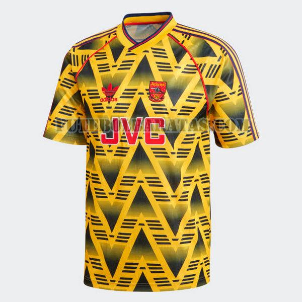 camisa arsenal 1991-1993 away - amarelo homens