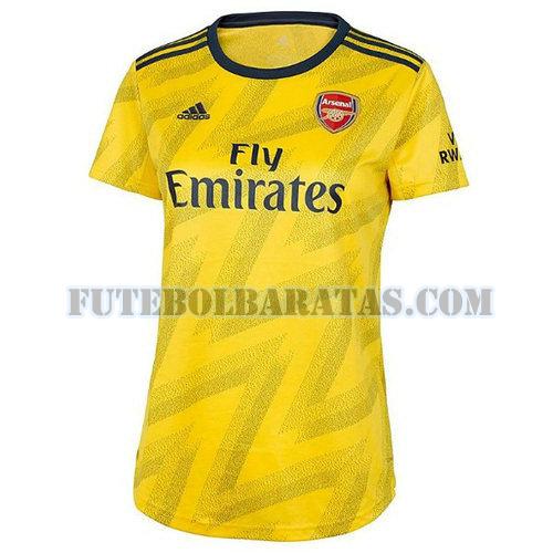camisa arsenal 2019-2020 away - amarelo mulheres