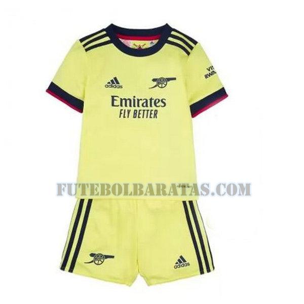 camisa arsenal 2021 2022 away - amarelo meninos