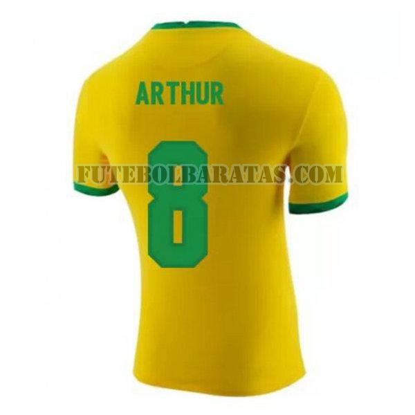 camisa arthur 8 brasil 2020-2021 home - amarelo homens