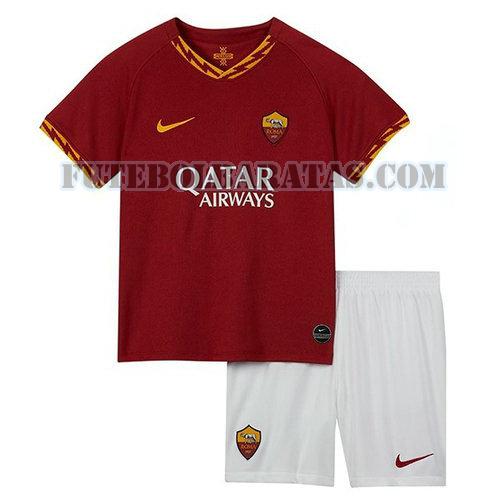 camisa as roma 2019-2020 home - vermelho meninos
