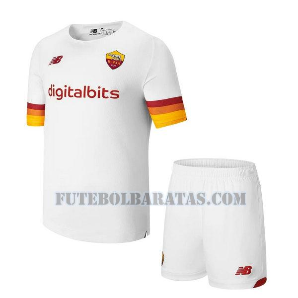 camisa as roma 2021 2022 away - branco meninos