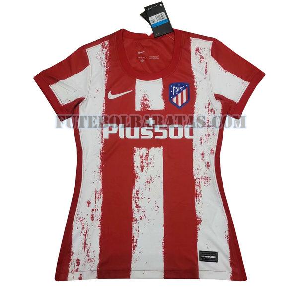 camisa atlético madrid 2021 2022 home - vermelho branco mulheres