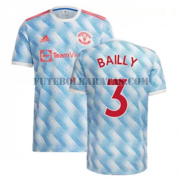 camisa bailly 3 manchester united 2021 2022 away - azul homens