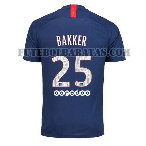 camisa bakker 25 paris saint-germain 2019-2020 home - azul homens