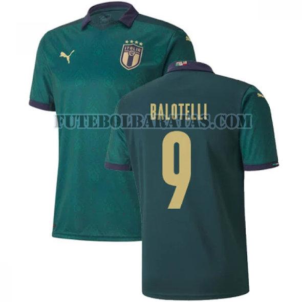 camisa balotelli 9 itália 2020 third - verde homens