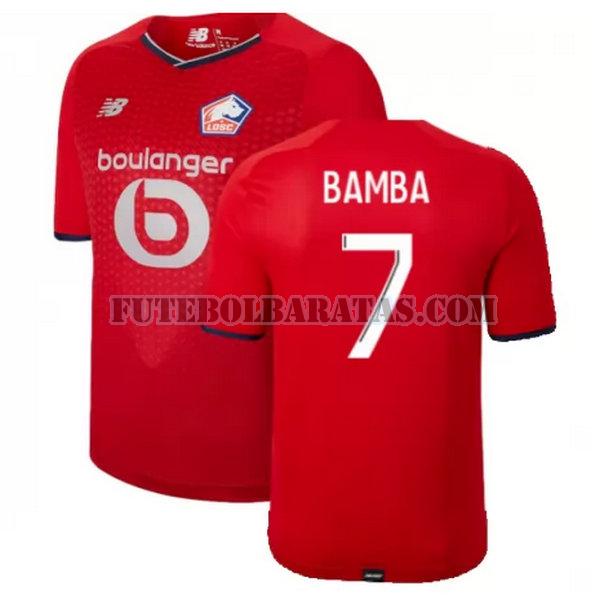 camisa bamba 7 losc lille 2021 2022 home - vermelho homens