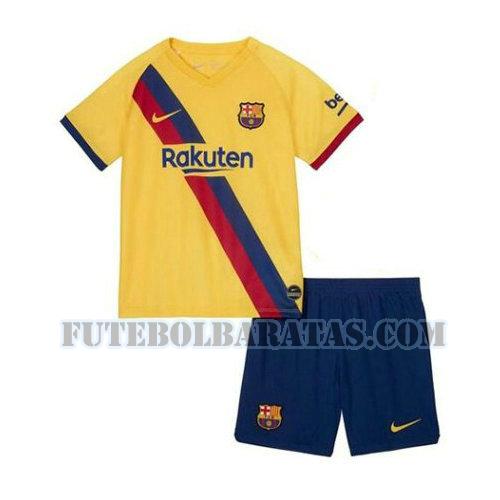 camisa barcelona 2019-2020 away - amarelo meninos