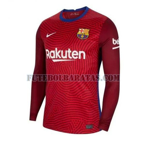 camisa barcelona 2020-2021 goleiro away - vermelho homens