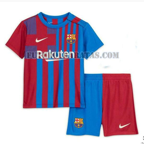 camisa barcelona 2021 2022 home - vermelho azul meninos
