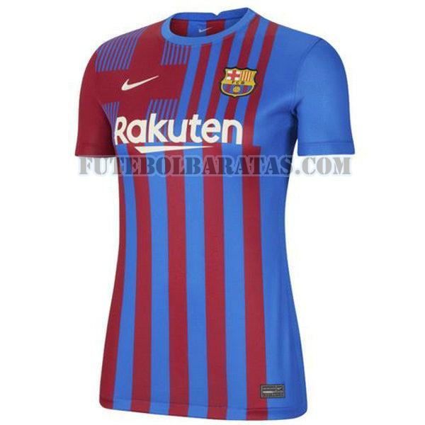 camisa barcelona 2021 2022 home - vermelho azul mulheres