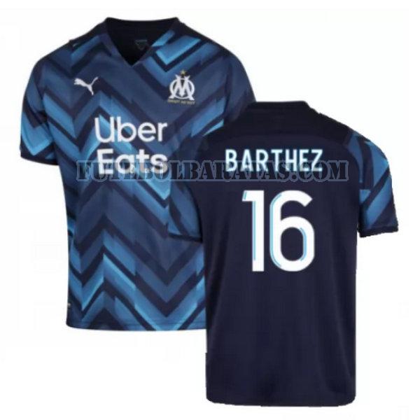 camisa barthez 16 olympique de marseille 2021 2022 away - azul homens