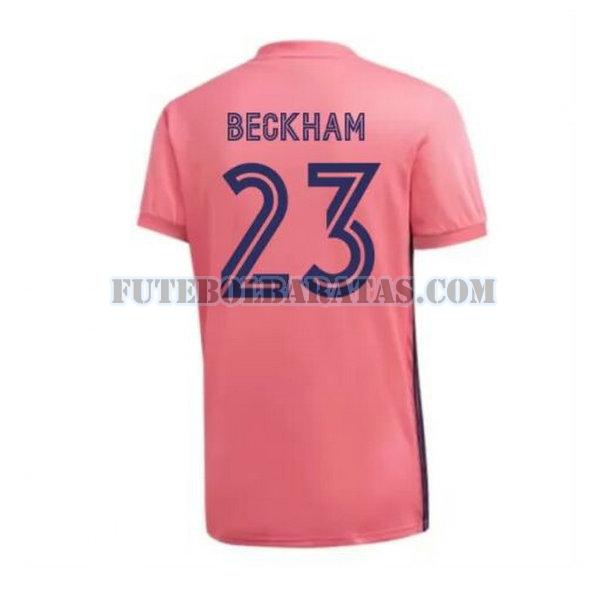 camisa beckham 23 real madrid 2020-2021 away - rosa homens