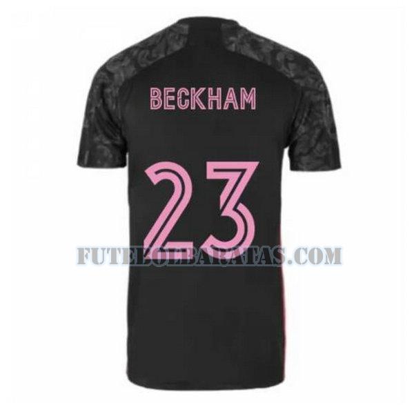 camisa beckham 23 real madrid 2020-2021 third - preto homens
