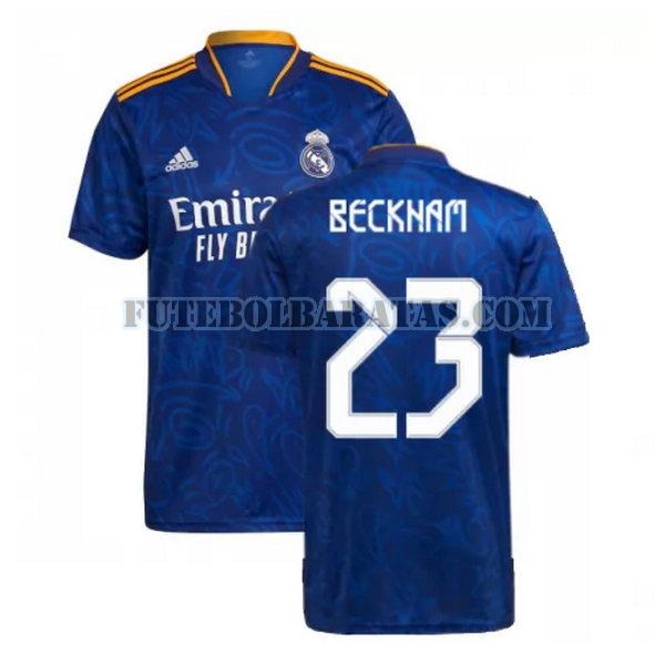camisa beckham 23 real madrid 2021 2022 away - azul homens