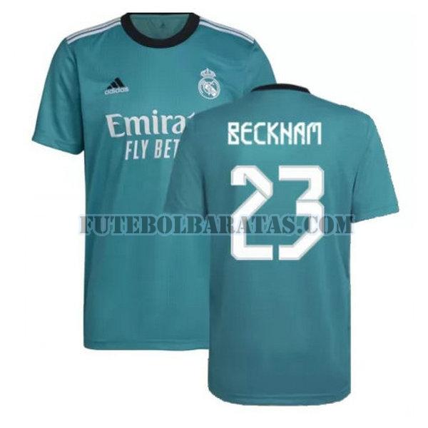 camisa beckham 23 real madrid 2021 2022 third - verde homens