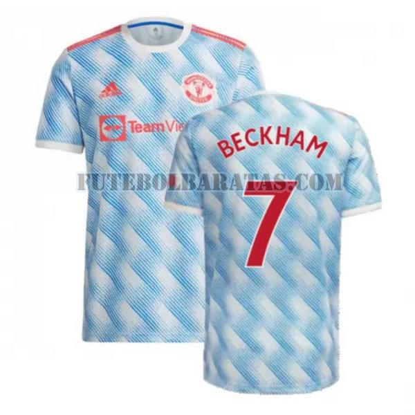 camisa beckham 7.jpg manchester united 2021 2022 away - azul homens