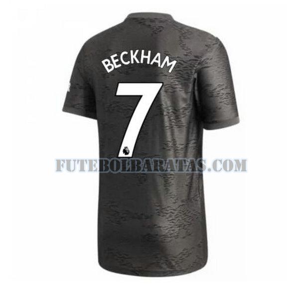 camisa beckham 7 manchester united 2020-2021 away - preto homens