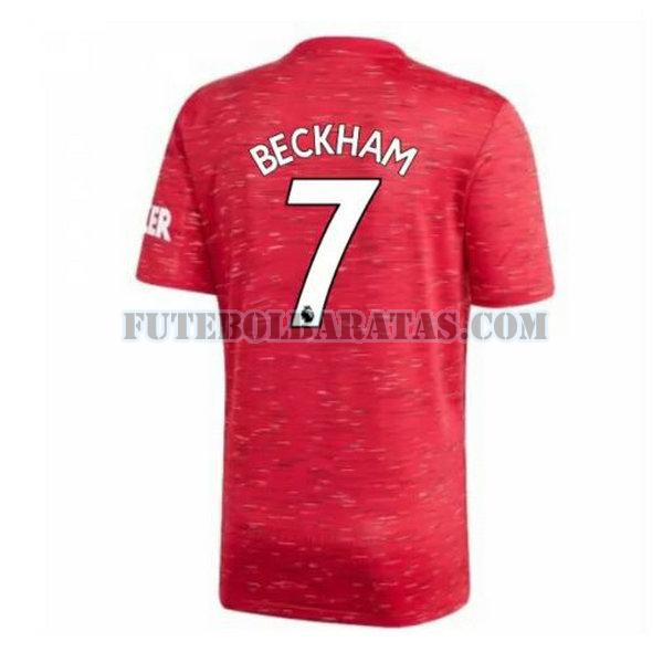camisa beckham 7 manchester united 2020-2021 home - vermelho homens