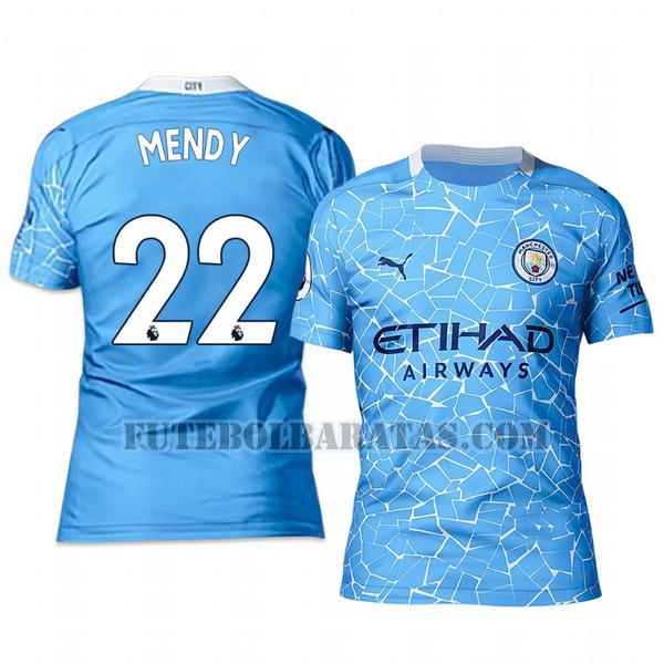 camisa benjamin mendy 22 manchester city 2020-2021 home - azul homens