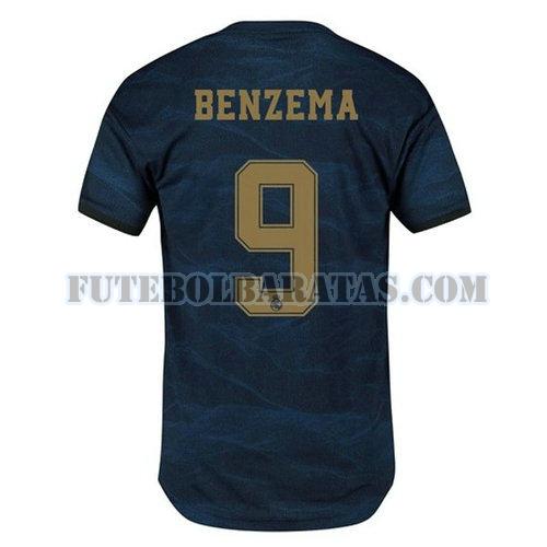 camisa benzema 9 real madrid 2019-2020 away - azul homens