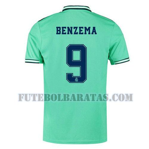 camisa benzema 9 real madrid 2019-2020 third - verde homens
