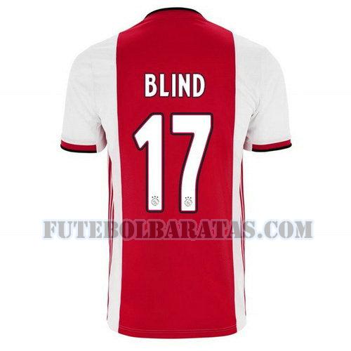 camisa blind 17 ajax amsterdam 2019-2020 home - vermelho homens