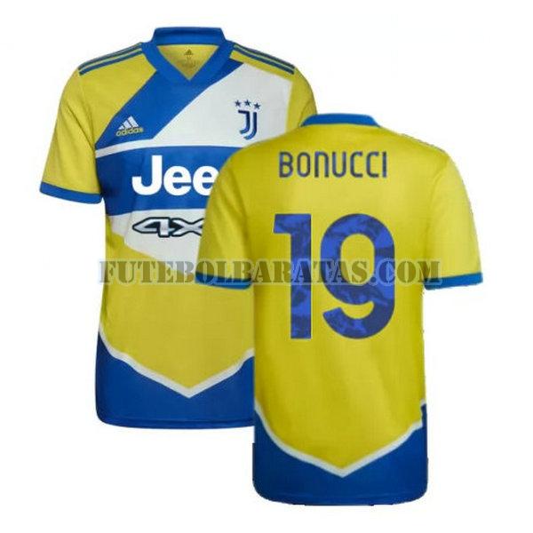 camisa bonucci 19 juventus 2021 2022 third - amarelo azul homens