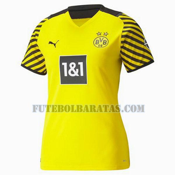camisa borussia dortmund 2021 2022 home - amarelo mulheres