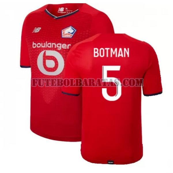 camisa botman 5 losc lille 2021 2022 home - vermelho homens