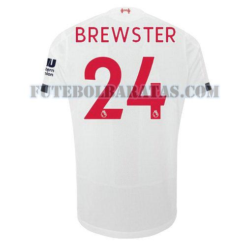 camisa brewster 24 liverpool 2019-2020 away - branco homens