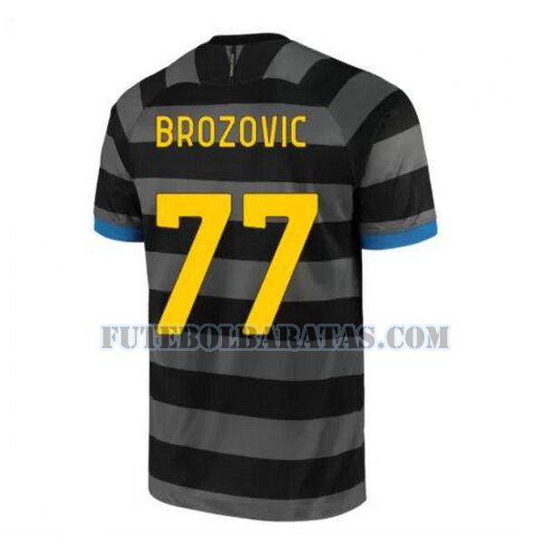 camisa brozovic 77 inter de milão 2020-2021 third - cinza homens