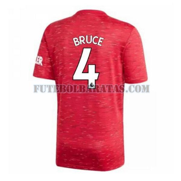 camisa bruce 4 manchester united 2020-2021 home - vermelho homens