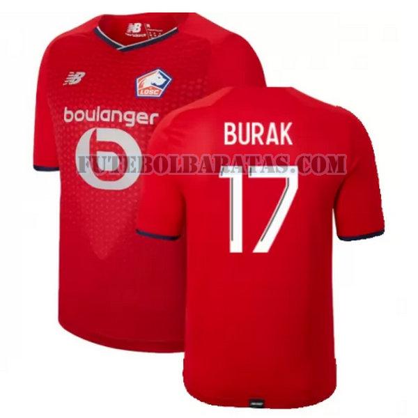 camisa burak 17 losc lille 2021 2022 home - vermelho homens