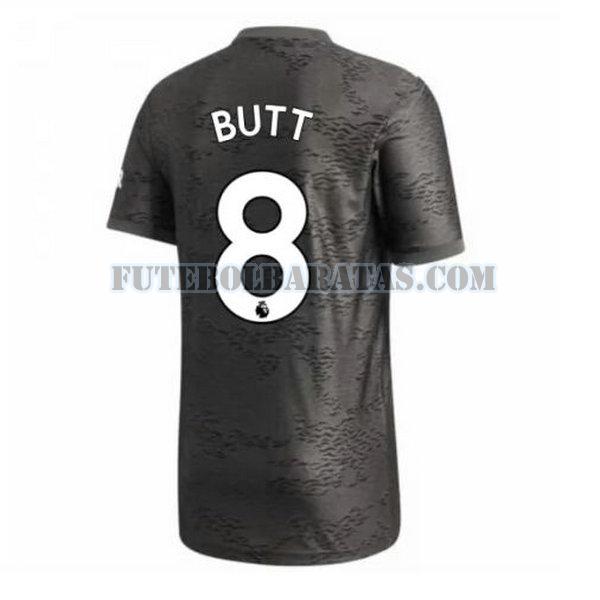 camisa butt 8 manchester united 2020-2021 away - preto homens