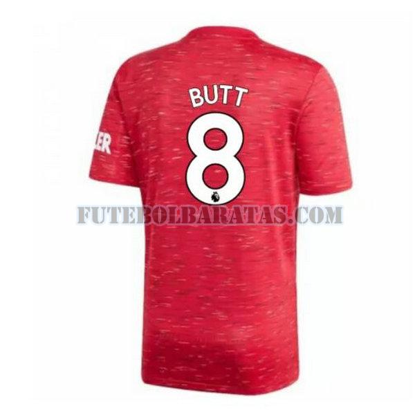 camisa butt 8 manchester united 2020-2021 home - vermelho homens