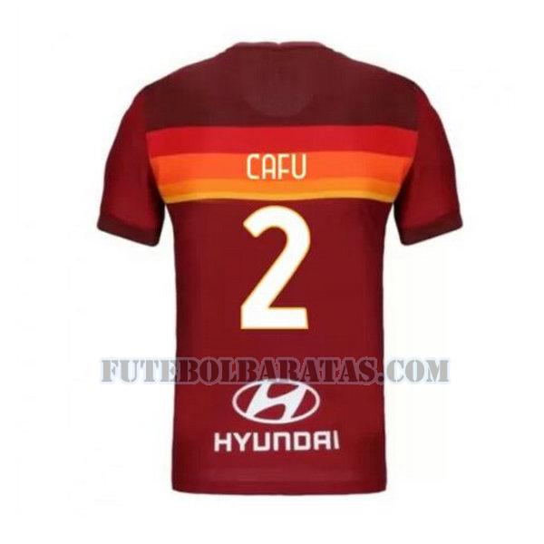 camisa cafu 2 as roma 2020-2021 priemra - vermelho homens