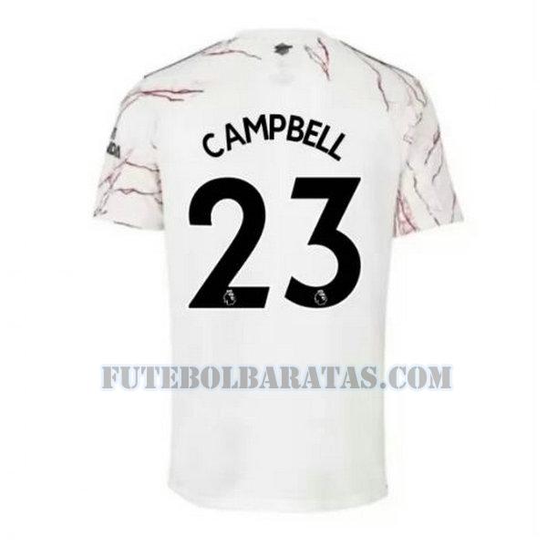 camisa campbell 23 arsenal 2020-2021 away - branco homens