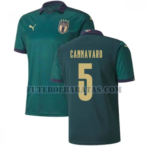 camisa cannavaro 5 itália 2020 third - verde homens